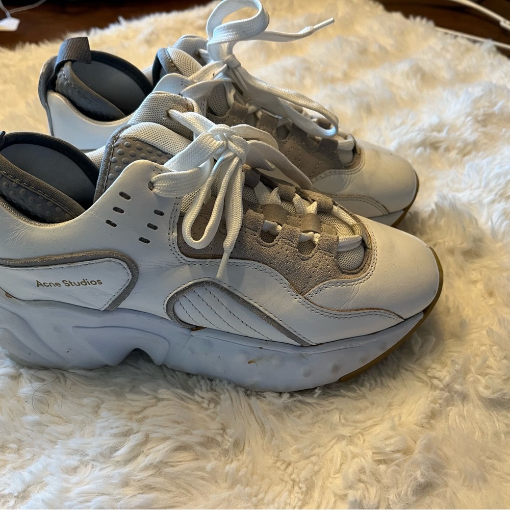 Acne White and Gray Women's Sneakers